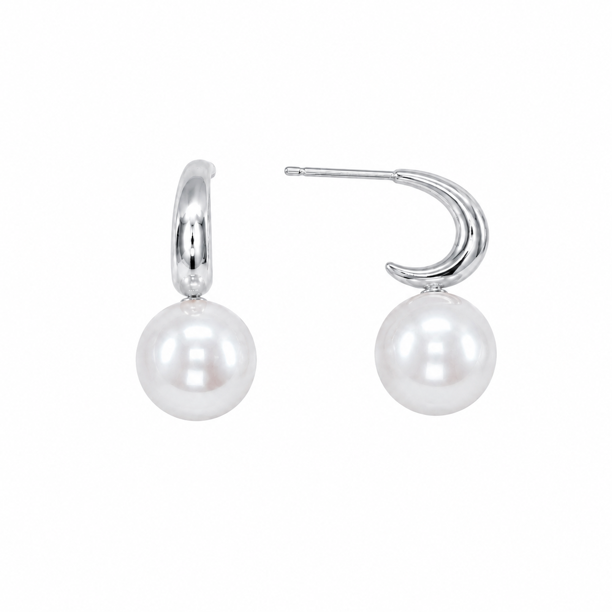 Freshwater Pearl C-Hoop Earrings