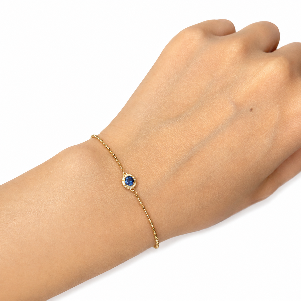 Oval Sapphire Diamond Halo Bracelet