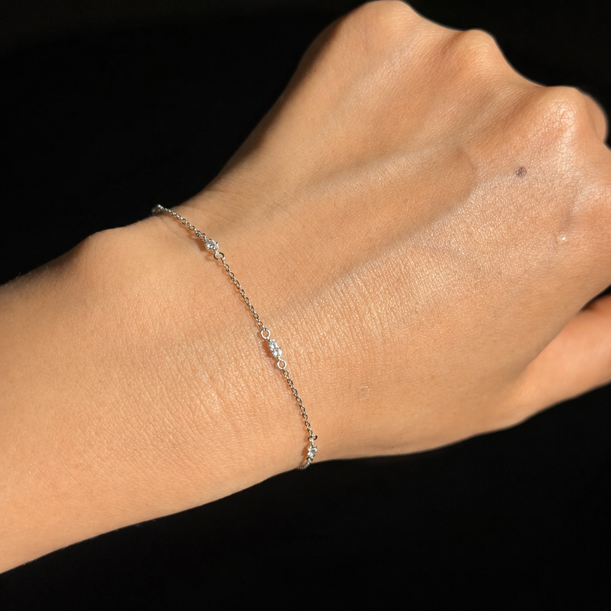Delicate Diamond Station Bracelet