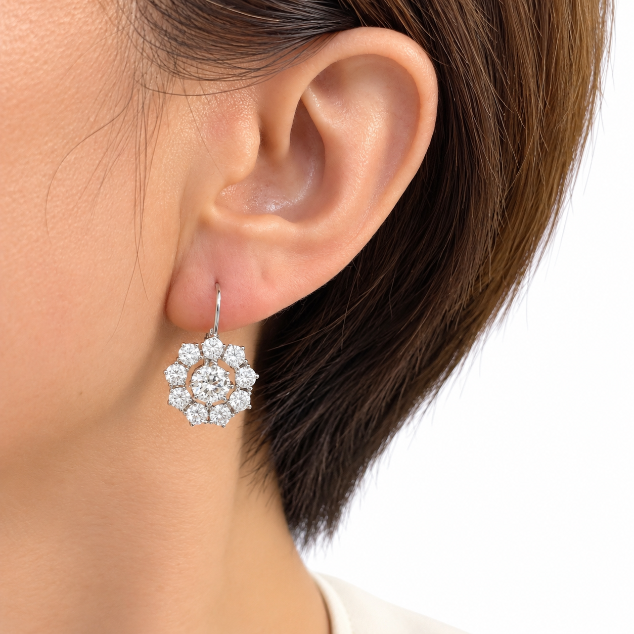 Sunburst Convertible Lab-Grown Diamond Earrings