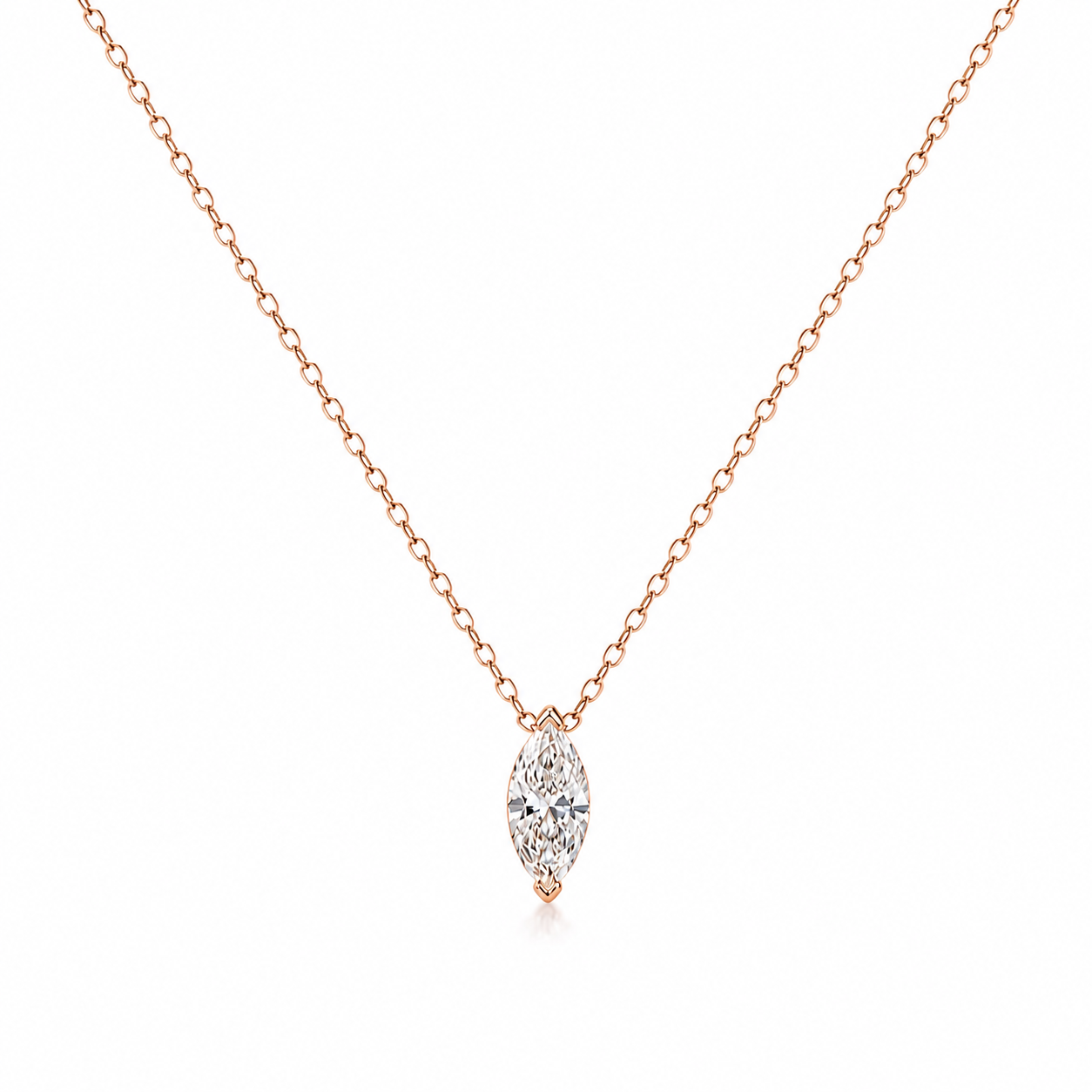 Marquise Lab-grown Diamond Solitaire Necklace