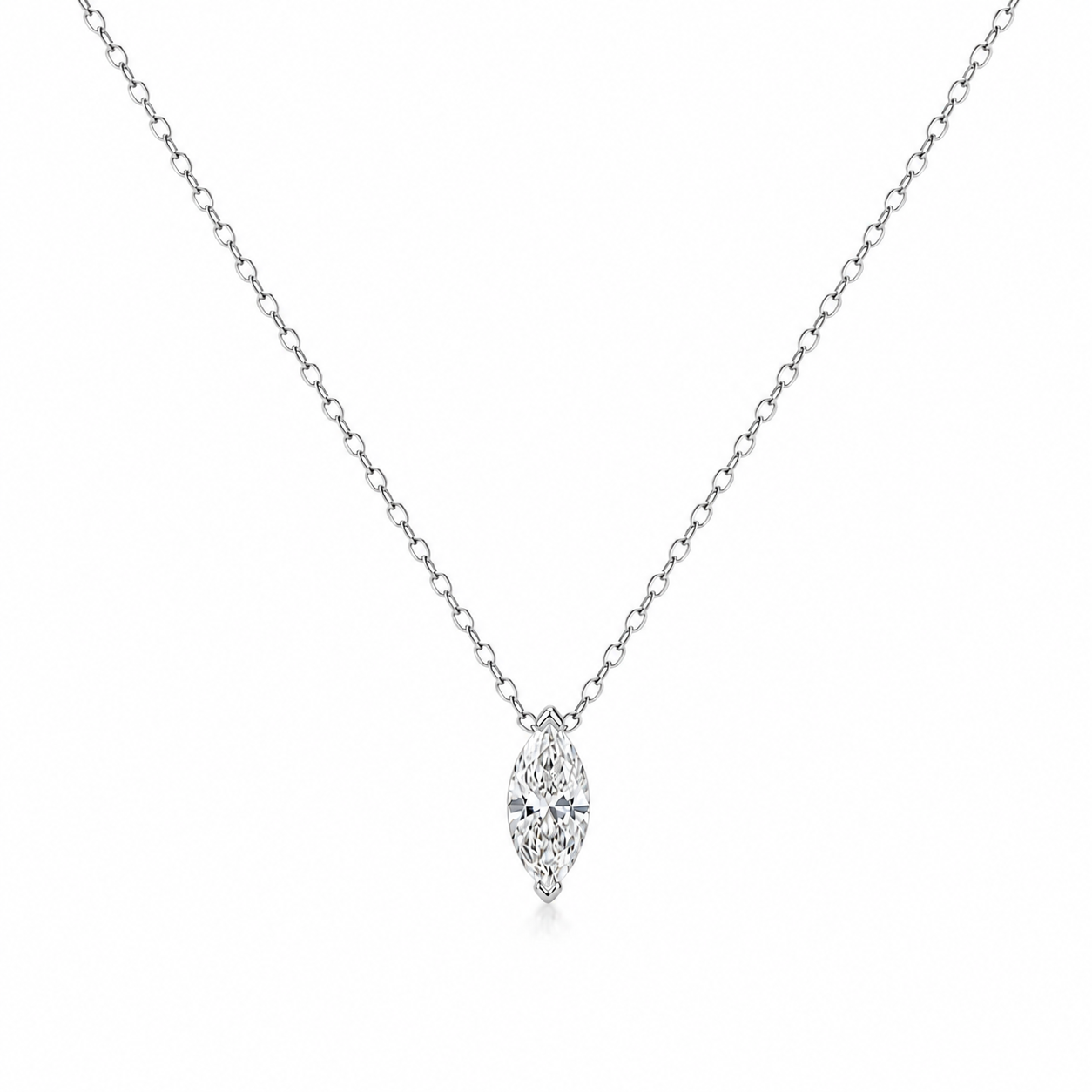 Marquise Lab-grown Diamond Solitaire Necklace