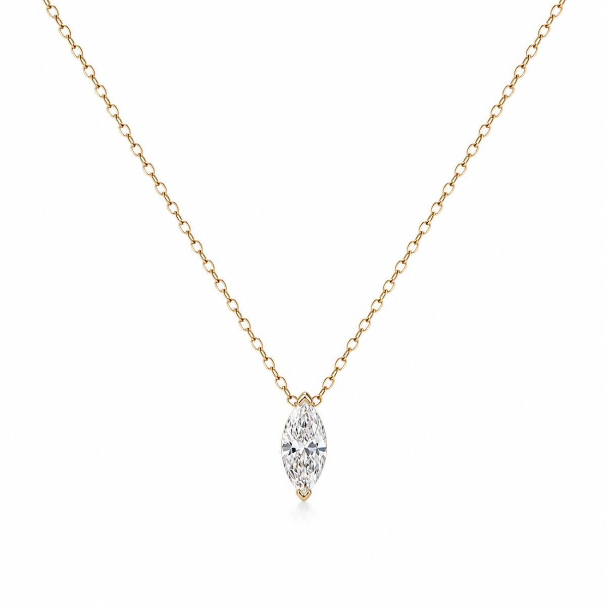 Marquise Lab-grown Diamond Solitaire Necklace