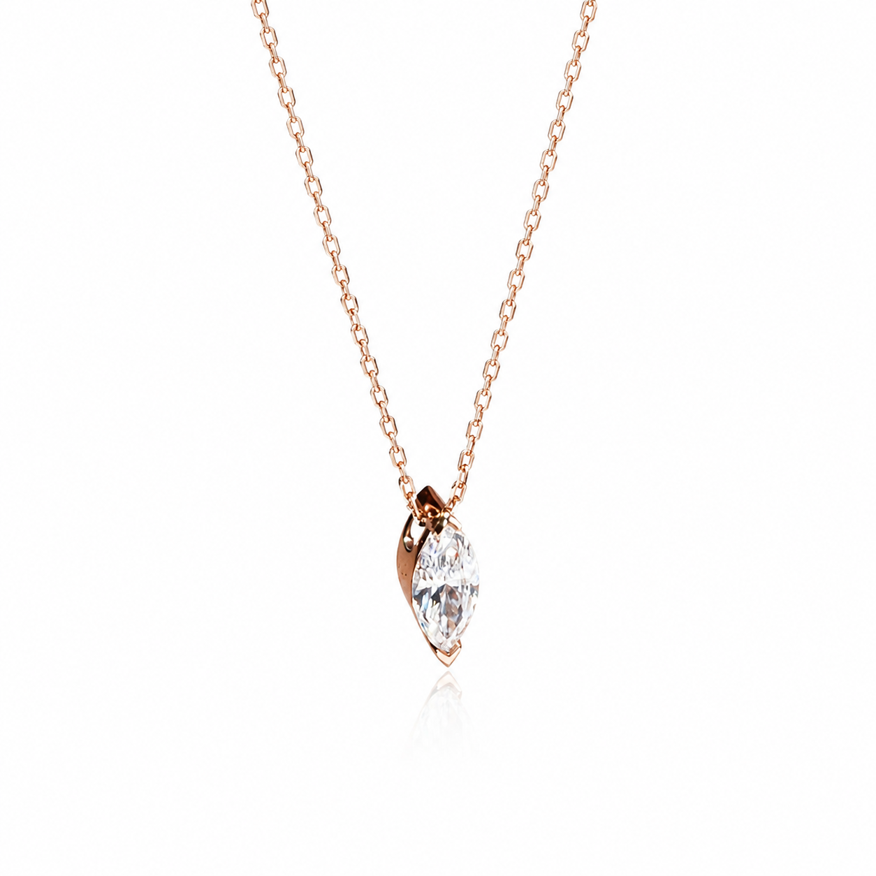Marquise Lab-grown Diamond Solitaire Necklace