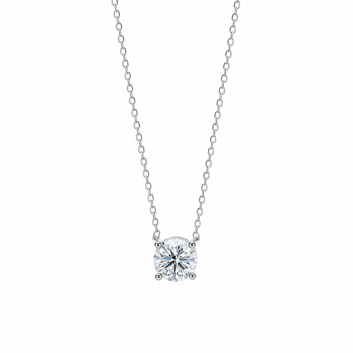 Classic Four-Prong Lab-grown Diamond Solitaire Necklace