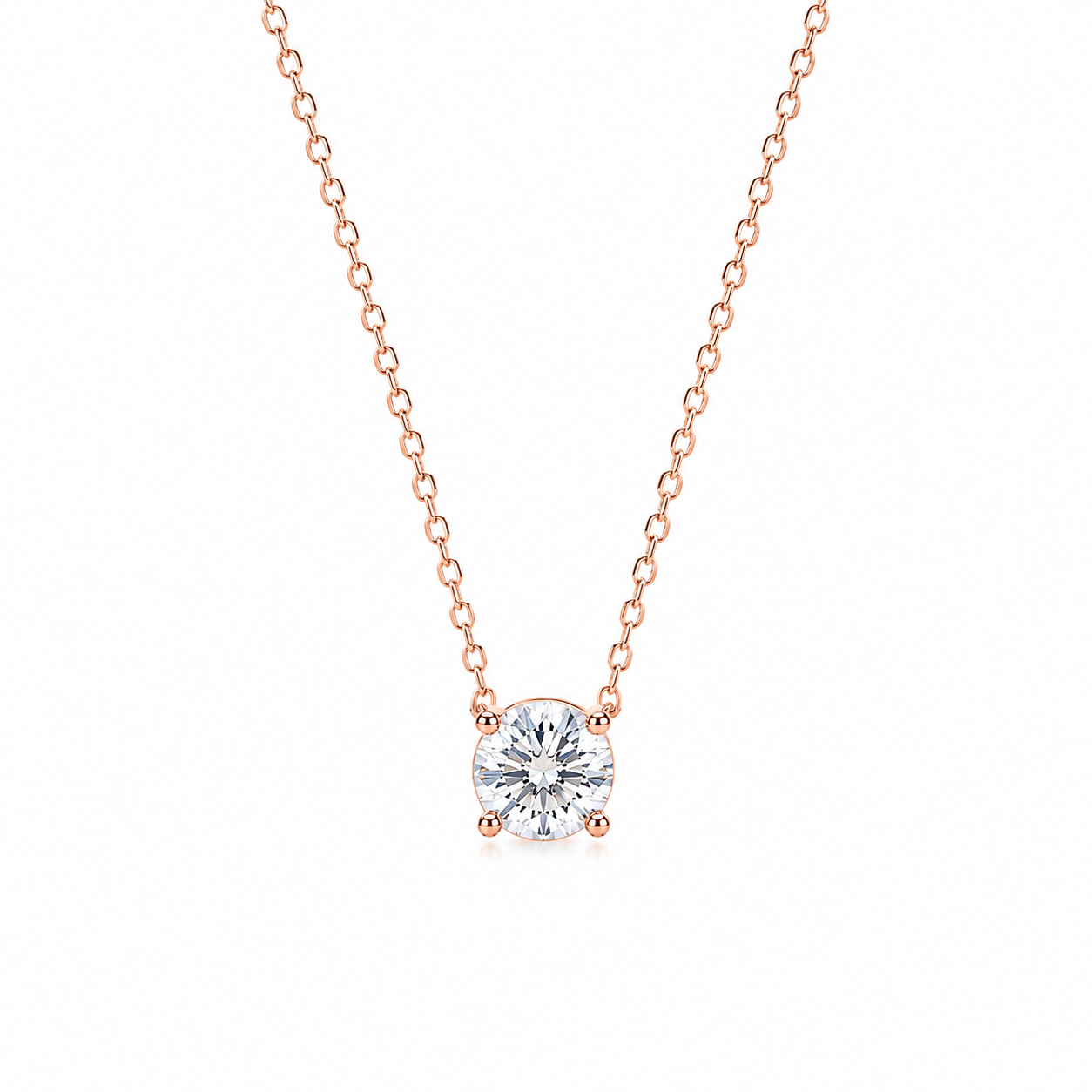 Classic Four-Prong Lab-grown Diamond Solitaire Necklace
