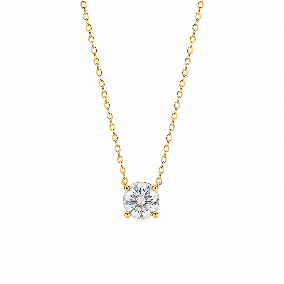 Classic Four-Prong Lab-grown Diamond Solitaire Necklace