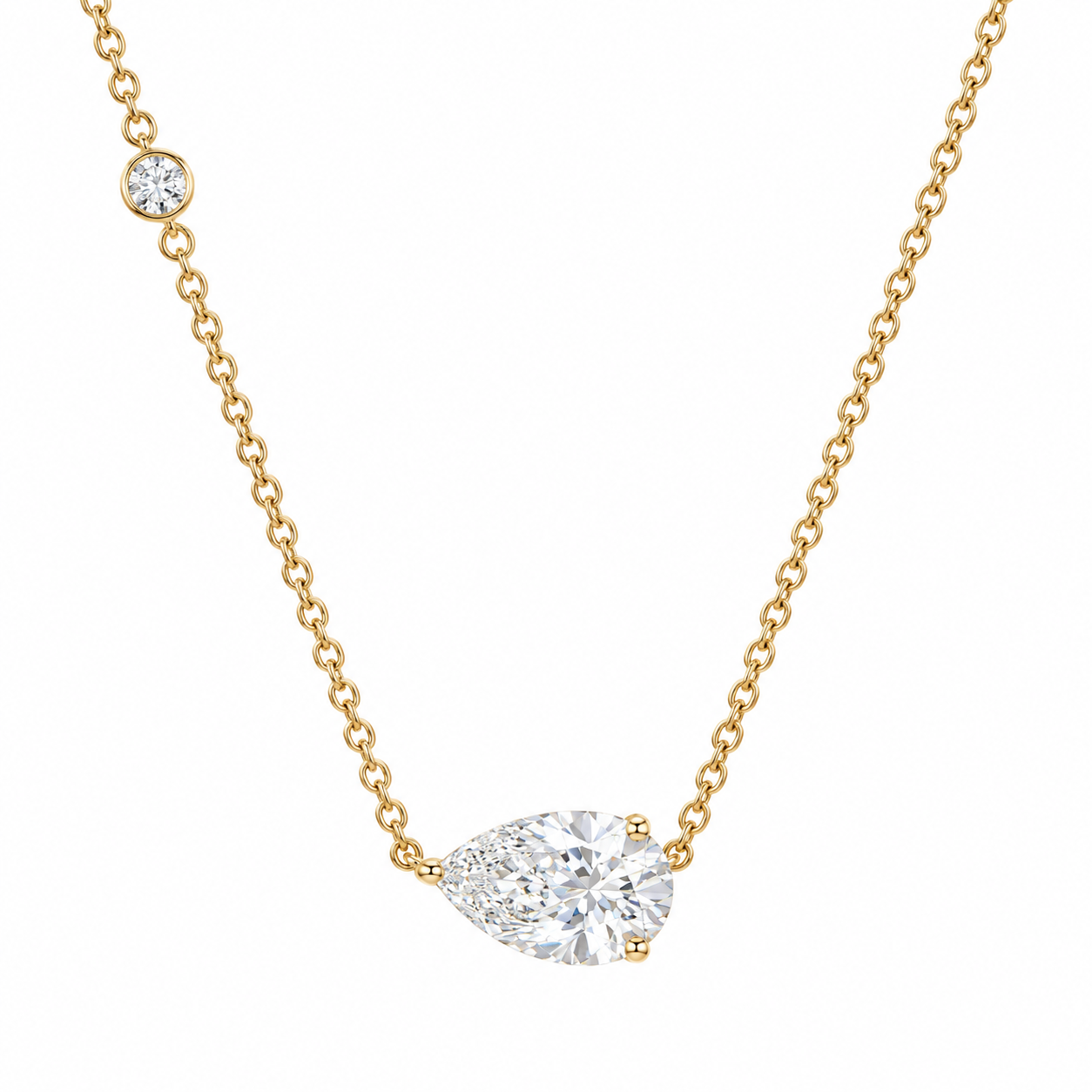 2ct Pear Lab-Grown Summer Diamond Necklace