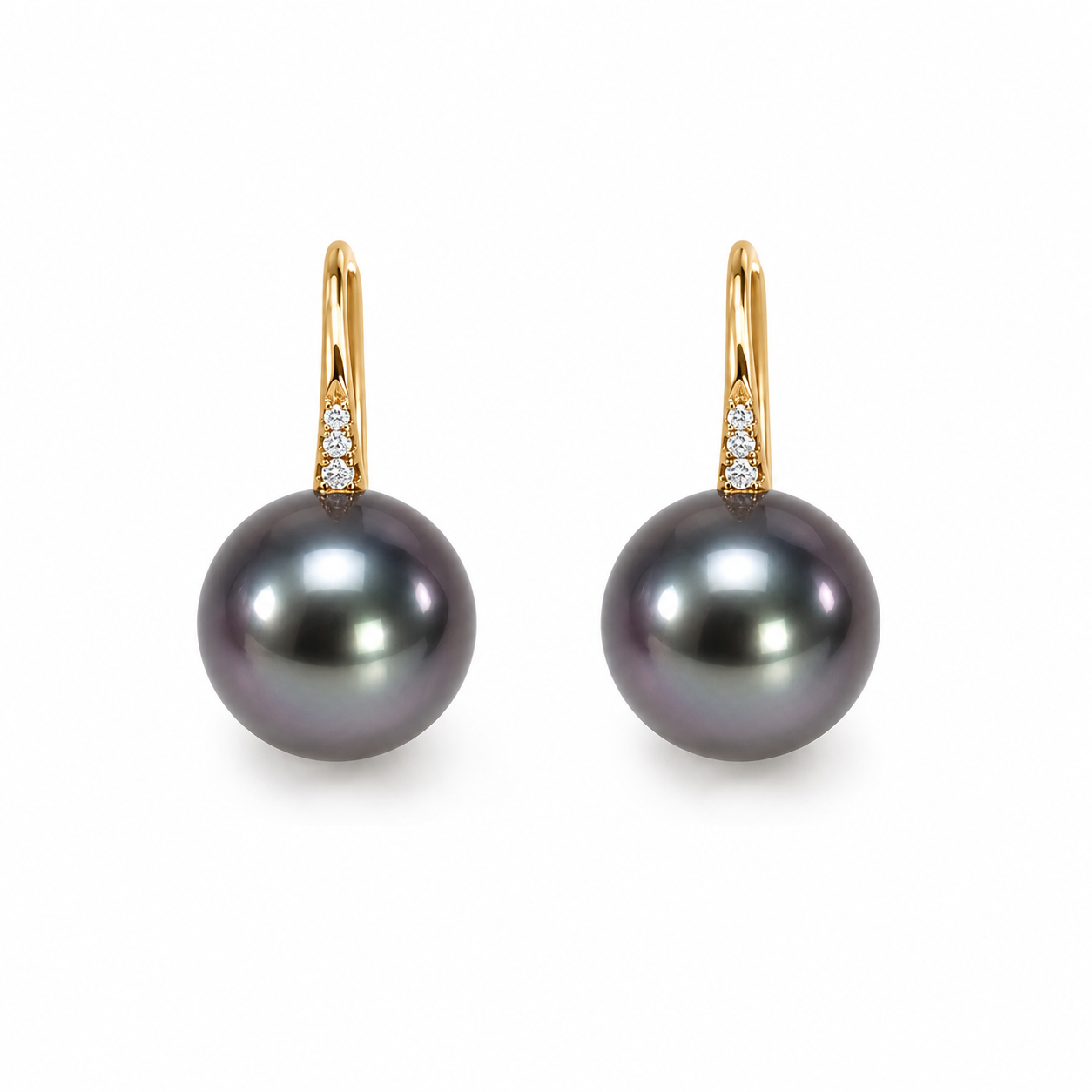 Tahitian Grace Black Pearl  Earrings
