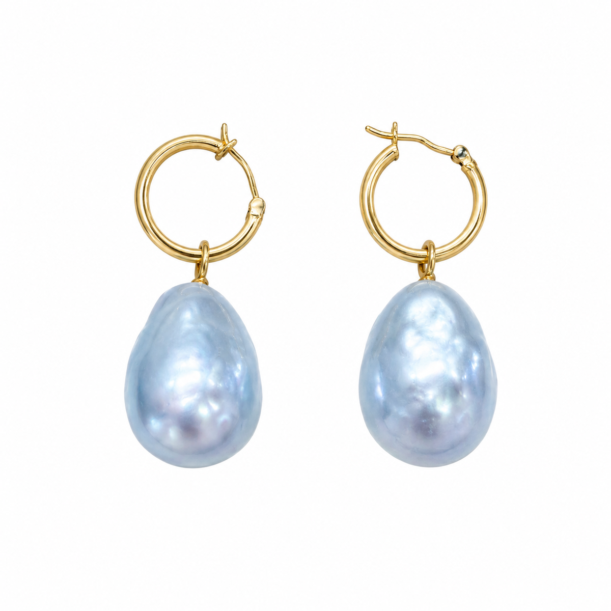Baroque Australian South Sea Pearl Drop Hoops