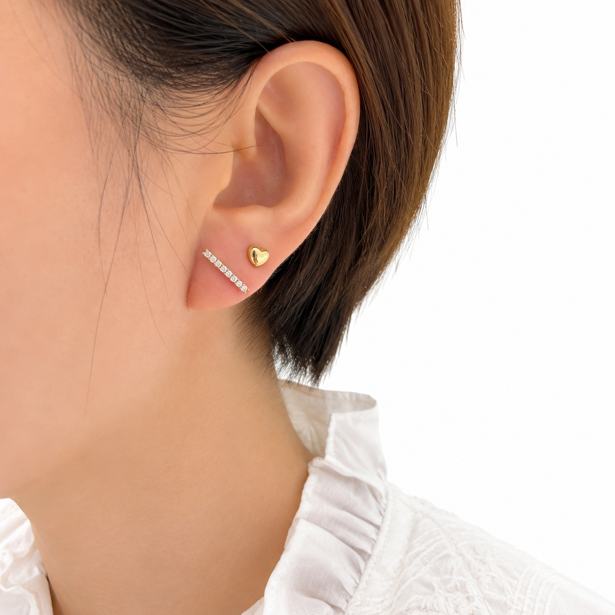 Edgeup Akoya Pearl & Diamond Bar Earrings