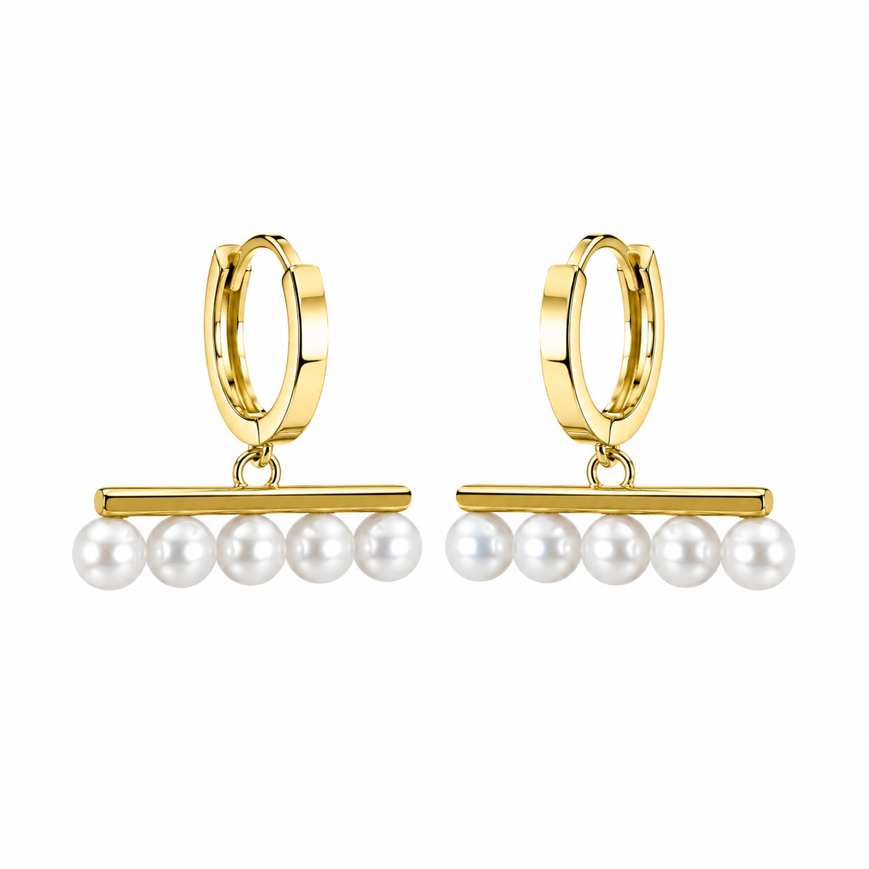 Balance Bar Pearl Hoop Earrings