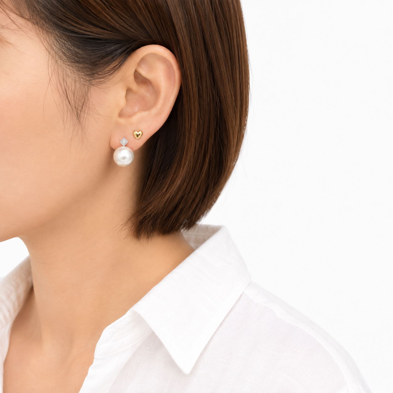 Diamond oval Stud Earrings