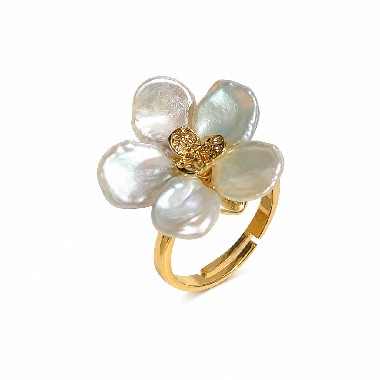 Keshi Pearl Petal Ring