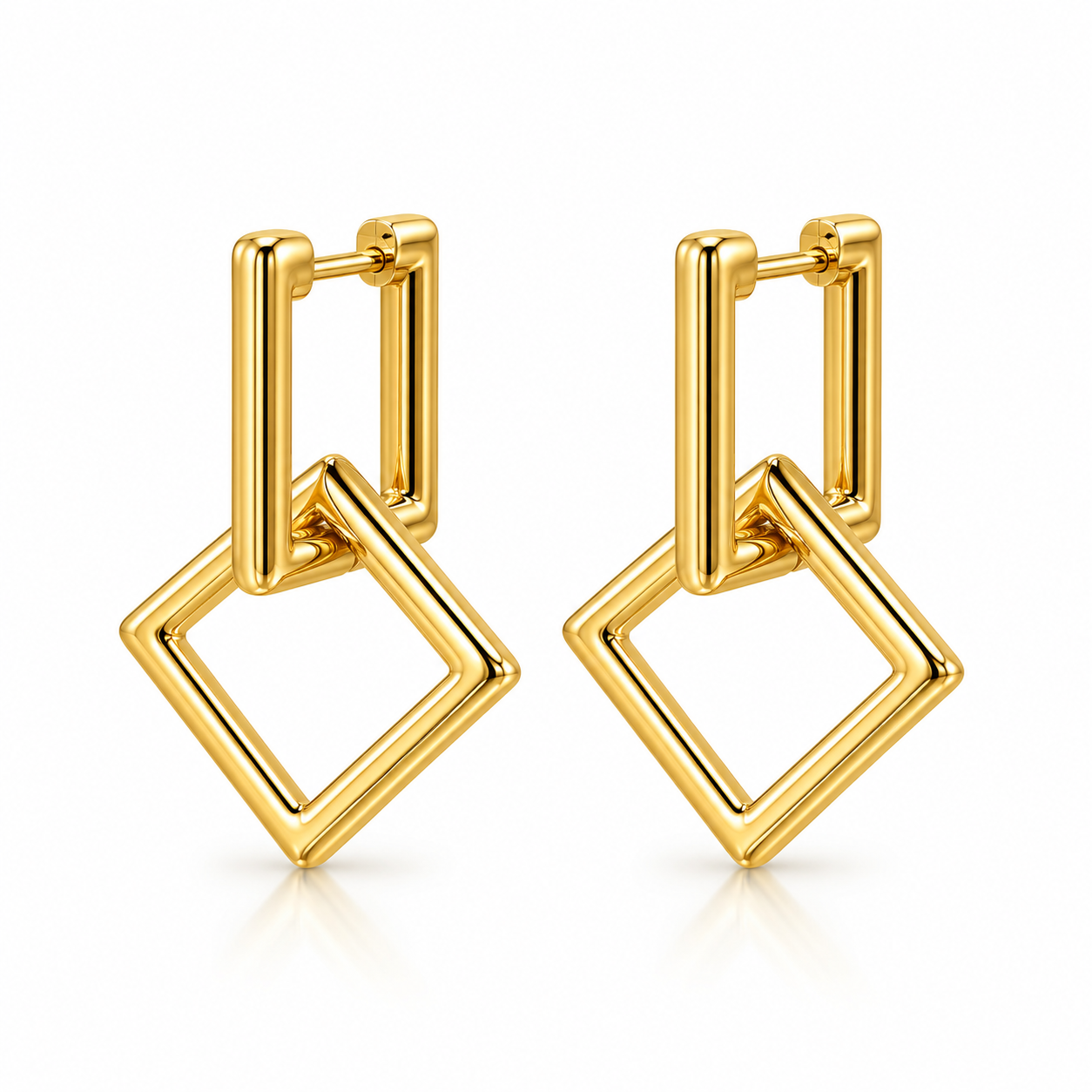 Geometric Duo Drop Earrings