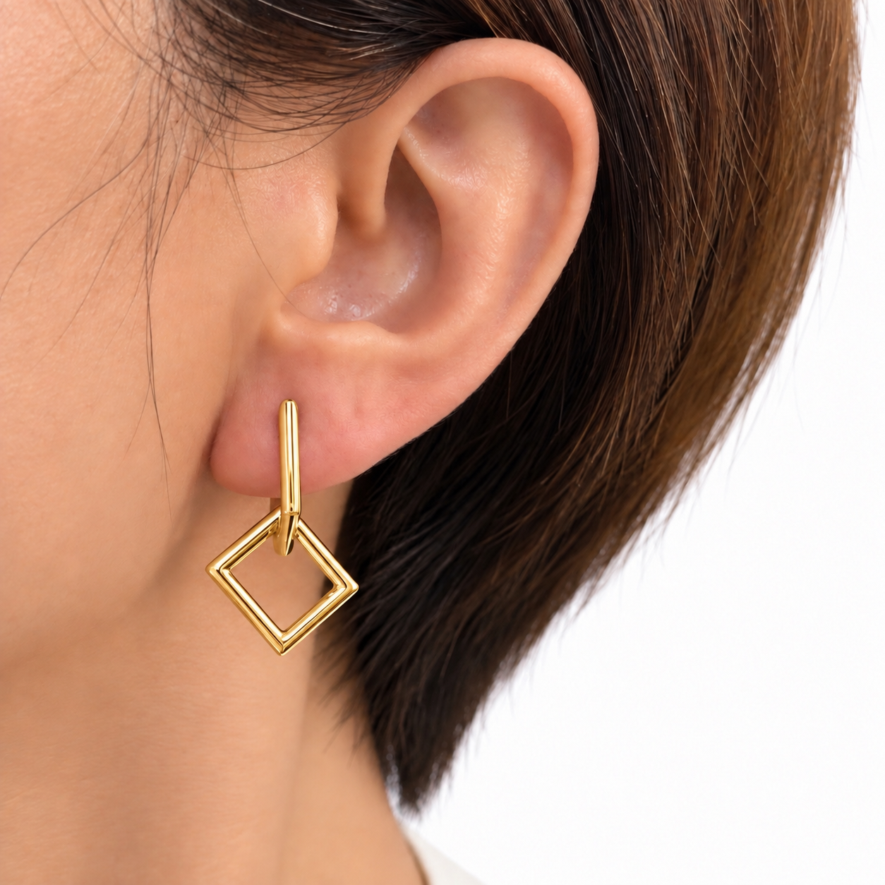 Geometric Duo Drop Earrings