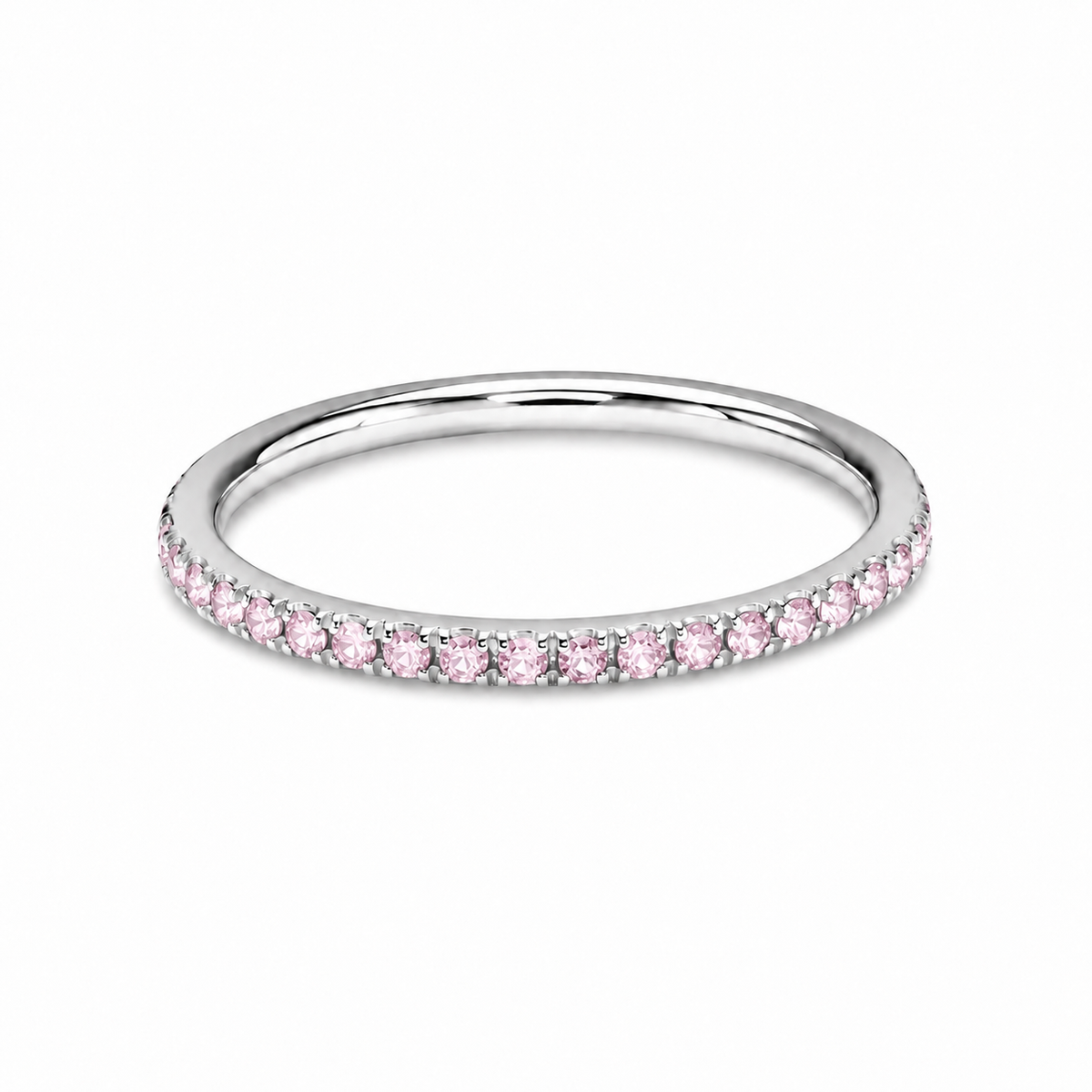 Sakura Pink Slim Half-Eternity Band