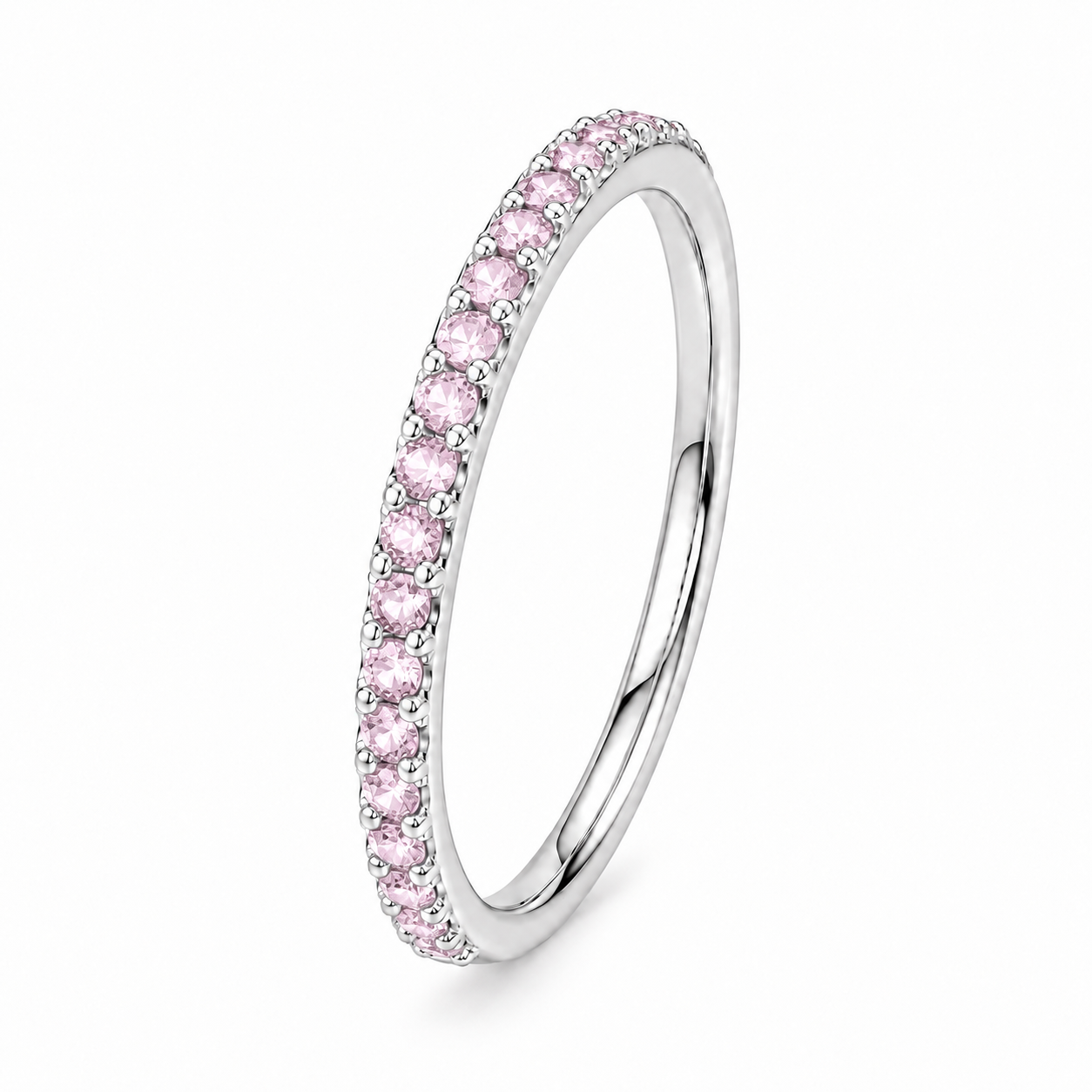 Sakura Pink Slim Half-Eternity Band