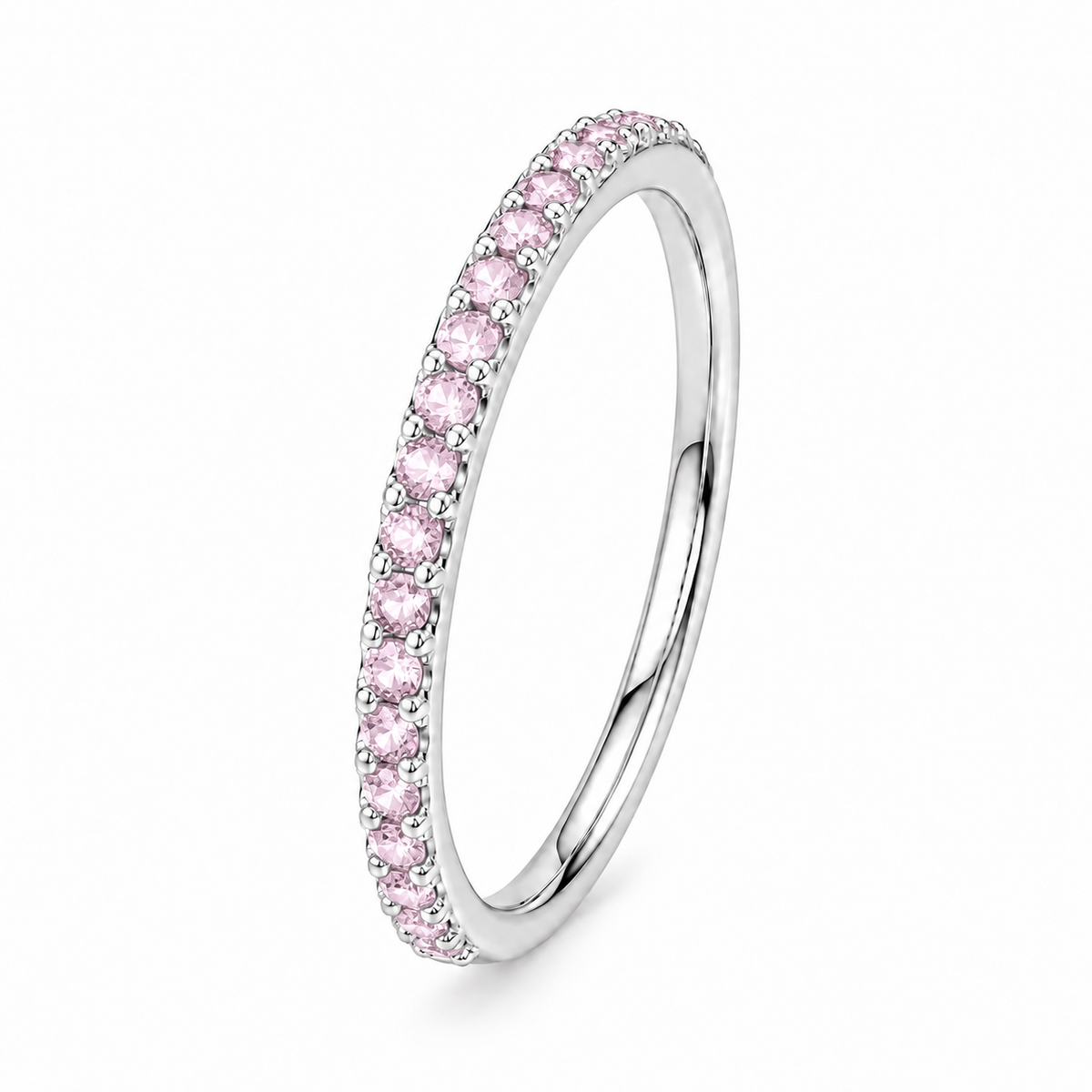 Sakura Pink Slim Half-Eternity Band